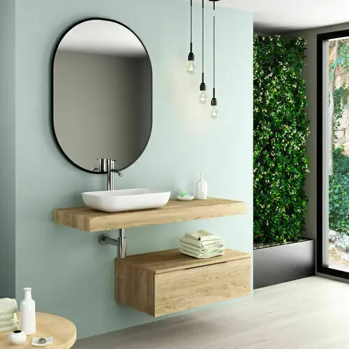 Disponible | Plan de toilette BELLOC chêne naturel - 46x60x120cm