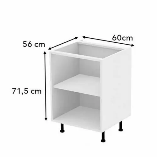 Expédition rapide | Caisson meuble bas blanc B08 - H.71,5 x P.56 x l.60 cm