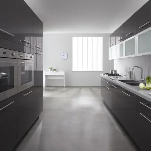 Achetez dès aujourd'hui - Kit façade de cuisine TORINO 3 portes anthracite brillant C22 - H.214 x l.40 cm
