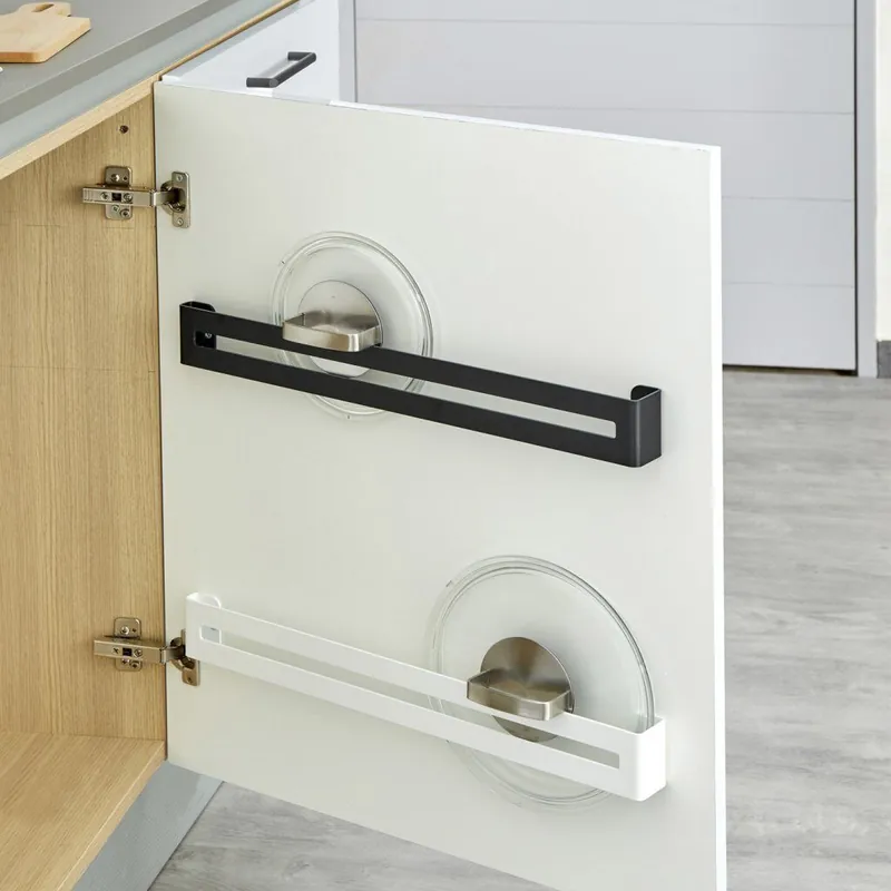 Barre range-couvercles en acier 510 mm - noir mat - Bon plan