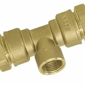 Nouveau chez nous - Té laiton brut femelle à visser Ø20x27mm pour tube polyéthylène Ø25mm