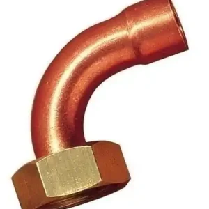 Dernières pièces | Raccord 2 pièces coudé cuivre écrou laiton brut à emboiture 359GCI femelle à visser Ø15x21 mm pour tube cuivre Ø12mm