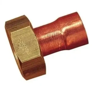 Raccord 2 pièces droit cuivre écrou laiton brut à emboiture 359GCI femelle à visser Ø20x27 mm pour tube cuivre Ø14mm - Qualité premium