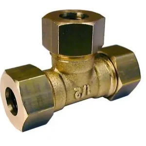 Prix avantageux - Té laiton brut égal à joint mixte gripp diam.15x21mm pour tube cuivre diam.12mm sous coque de 1 pièce