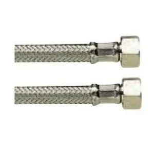Bonne affaire - Flexible d‘alimentation sanitaire inox femelle/femelle 12X17 - D8mm - 30cm
