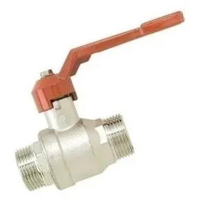 Vanne d‘arrêt acier nickelé 1/4 tour mâle mâle diam.15x21mm en vrac 1 pièce | Prix mini