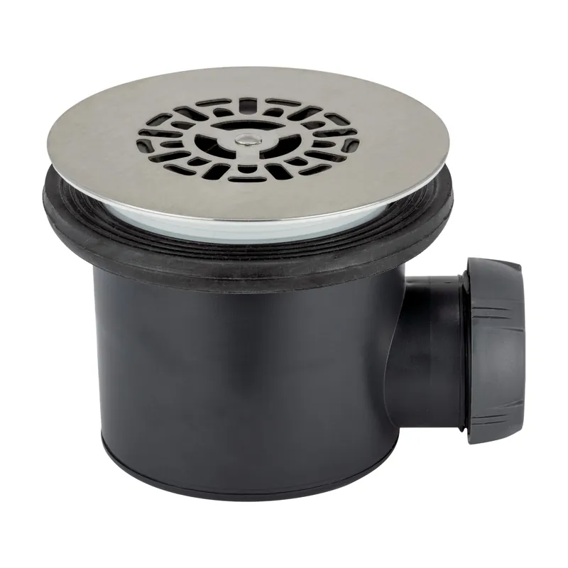 Bonde douche TOURBILLON Ø90 mm - grille inox brossé - Prix choc