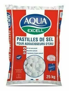 Prix réduit | Pastille sel AQUA EXCELL pour adoucisseur - sac de 25 kg