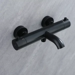 Mitigeur thermostatique bain douche ODET noir mat - Incontournable