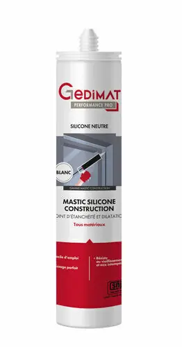 Mastic silicone neutre construction GEDIMAT PERFORMANCE PRO - 310ml - blanc - Prix spécial