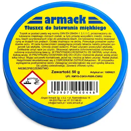 Flux pour brasage tendre ARMACK 50 g pâte à braser - Dernier arrivage