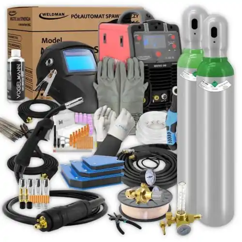 Weldman MIG TEC 200 LCD SYNERGY PAK (MMA, TIG) - kit de soudage n ° 7 - Réduction spéciale