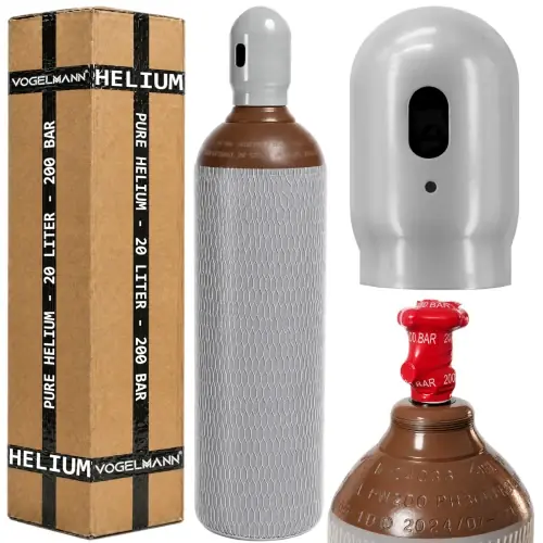 Disponible dès maintenant - Bouteille de gaz hélium 200 bar 20L Vogelmann