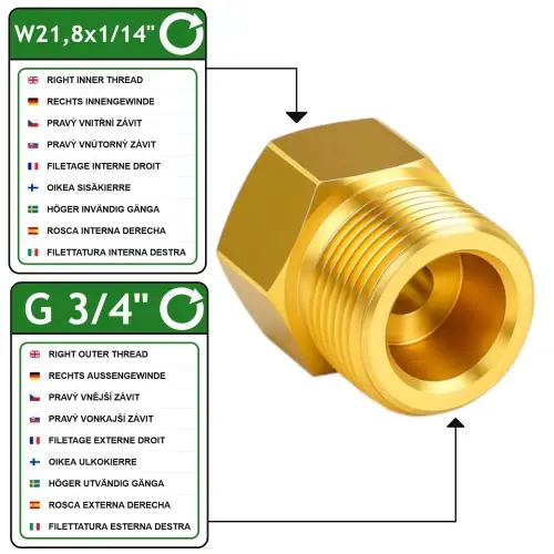 Réducteur VOGELMANN W21,8x1/14" Femelle vers 3/4" Mâle – Laiton | Super prix